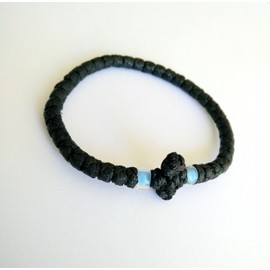 Handmade Christian Orthodox Greek Chotki Komboskoini Prayer Rope Waxed Thick Black