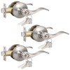 Knobonly 3 Pack Keyed Alike Satin Nickel Entrance Door Handle,
