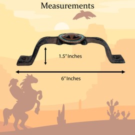 Urbalabs Teal Star Cutout Cast Iron Kitchen Cabinet Handles and Drawer Pulls Western Concho Cross Horseshoe and Star Country Home Rustic Decor Farmhouse Cabinet Handle Cabinet Knobs (Pack of 2)