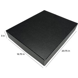 Lineco Museum Archival Storage Box, 16.75x20.75x3 in. Drop Front Design. Acid-Free with Metal Edge. Organize Photos, Pictures, Prints, Documents, Crafts, DIY. Black, 2 Pack