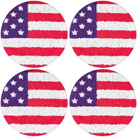 Geekria 2 Pairs Flex Fabric Headphone Ear Covers (Product Safety Certified), Washable & Stretchable Sanitary Earcup Protectors for Over-Ear Headsets (M/America Flag Pattern)