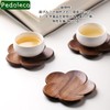 Pedoleco Wooden Coasters, Plum Blossom Shape, 3 Pieces, 3.7 x
