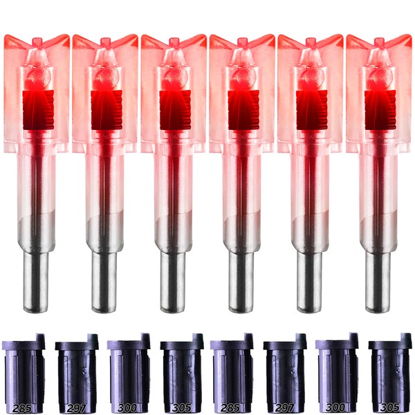 KEAUP 6/3 Pack Lighted Nocks for Crossbow Bolts with .285”/.297”/.300”/.305”