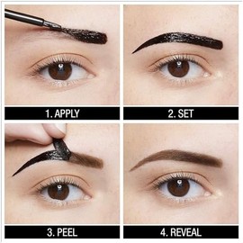 Maybelline Tinta Semi Permanente para cejas que dura hasta 3 das, Tattoo Brow 3 Day, Tono Dark Brown, 4.6g                                            