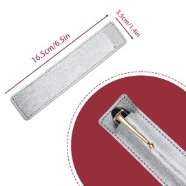 5Pcs Leather Single Fountain Pen Case, Soft Pen Sleeve Pouch for Men Women, Ballpoint Pencil Protective Cover Holder for Office, Business Gift (Blue, Beige, Purple, Silver, Pink)