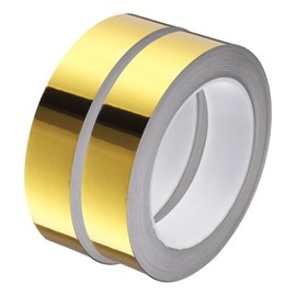 QUARKZMAN 2 Stück Bodenfliesen Goldfolienlinien Metallic-Spiegelband 0,98" x82 Ft Ft Selbstklebendes Bodenwandnahtaufkleber Wasserdichtes Spaltabdichtungsband für Küche Badezimmer Schrank