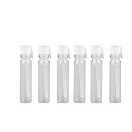 GSHLLO 50 PCS Mini Clear Glass Perfume Sample Bottles Portable Empty Perfume Vials Refillable Oil Sample Containers 2ML White