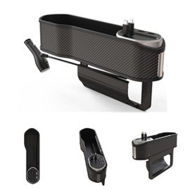 Tumecos Car Seat Gap Organizer Storage Box Car Seat Organizer Multifunctional with Small Cup Holder Car Seat Gap Filler Organizer Between Front seat with 2 USB(Black)