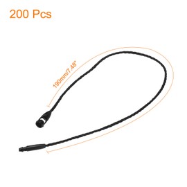 MECCANIXITY Polyester Rope Hang Tag String Snap Lock Pins Loop Price Tag Fastener Plastic Tags Ties 190mm/7.48 Inch Length,0.6mm/0.02 Inch Dia,Pack of 200,Black