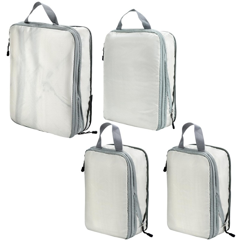 QWORK® Set of 4 Compression Packing Cubes, Travel Storage Bag