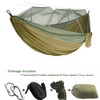 Army Green Camping Hammock with Net - Lightweight Portable Double