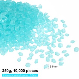 VIDSTW 250 g Luminous Stones Garden Luminous Stones Children's Glitter Stones Fluorescent Stones Decorative Stones Glitter Stones for Garden Aquarium Children's Room Balcony Decoration (Blue)