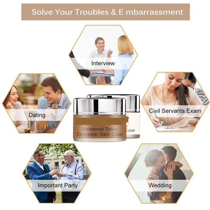Tattoo Concealer, Tattoo Entferner, Scar Concealer, Professionelle Wasserdichte Make-up Concealer-Tattoo-Set