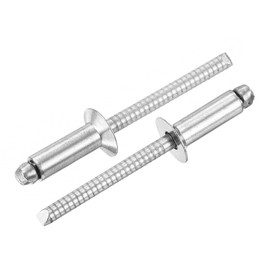 sourcing map 50Pcs 3/16" x 1/2" 304 Stainless Steel Countersunk Blind Rivet, Open-End Type Blind Rivets for DIY, Sheet Metal, Automotive Repairs, Furniture, Boat, and Duct Work (Silver)