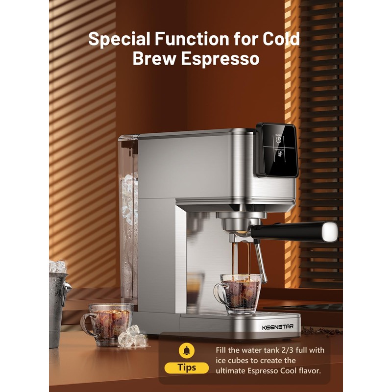 KEENSTAR 20Bar Espresso Machine with Rapid Cold Brew, Hot &