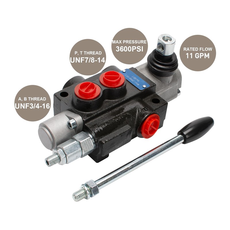 INPANOLS Hydraulic Control Valve with Joystick, 1 Spool 11GPM Hydraulic