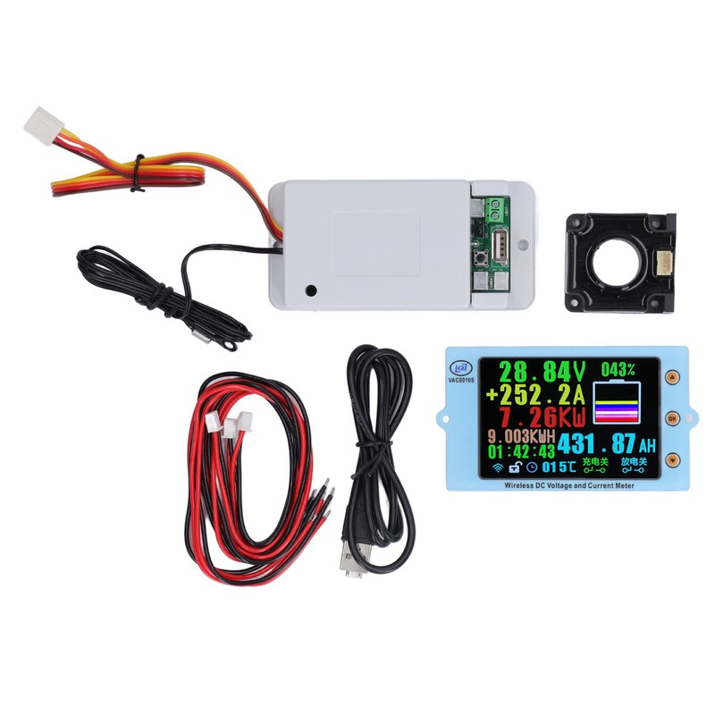 Wireless Voltmeter Coulometer Battery Monitor Temp Power Capacity Meter with