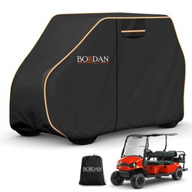 Heavy Duty Golf Cart Cover 6 Passenger, Universal 600D Waterproof Outdoor Car Cover for EZGO Club Car Yamaha, All Weather Dustproof Sunproof UV Protection with Storage Bag