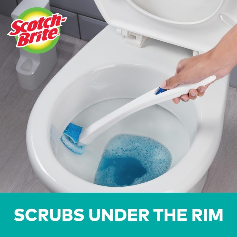 Scotch-Brite Disposable Toilet Scrubber Starter Kit, Disposable Refills with Built-In