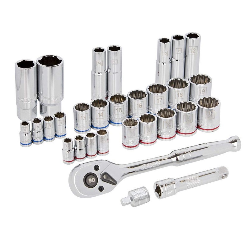 Kobalt 573349 30-Piece 1/4 and 3/8-Inch Drive Mechanic's Tool Set