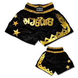 Ring to Cage Muay Thai Shorts-Black/Gold (Medium)