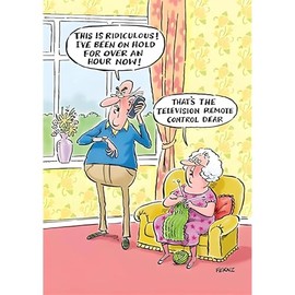 Funny Male/Female Birthday Card for Him/Her - Humorous General Card for Men/Women - Cartoon Design - Phone Joke - Made in the UK - Eco-Friendly