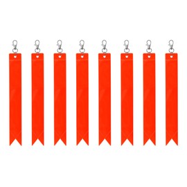 PATIKIL Safety Reflector 8"x1", 8 Pack Reflector Tag Pendant Reflective Safety Keychain Gear with Clip for Backpack Cycling Running Wheelchairs, Orange Red
