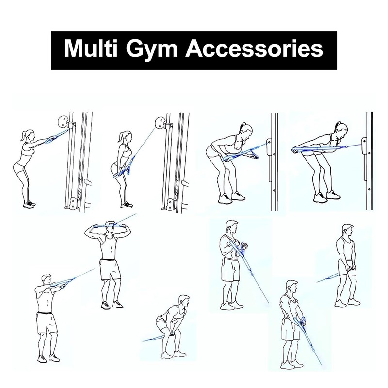 3 Section Length Triceps Rope, Long Pulley Gym Handle, Triceps