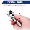 WORKPRO 1/4" Drive Stubby Ratchet, 2-In-1 Socket Wrench Flex Head