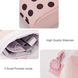 Friinder Cute Pen Pencil Telescopic Holder Pop Up Stationery Case, Stand-up Retractable Transformer Bag with Smile Face Dot Organizer, Great for Valentine's Day Spring Gift Cosmetics Pouch Makeup Bag