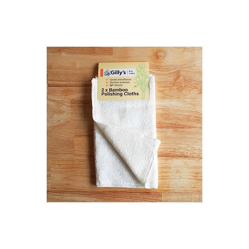 Gilly’s Bamboo Polishing Cloths - 2 Pack | Eco-Friendly |
