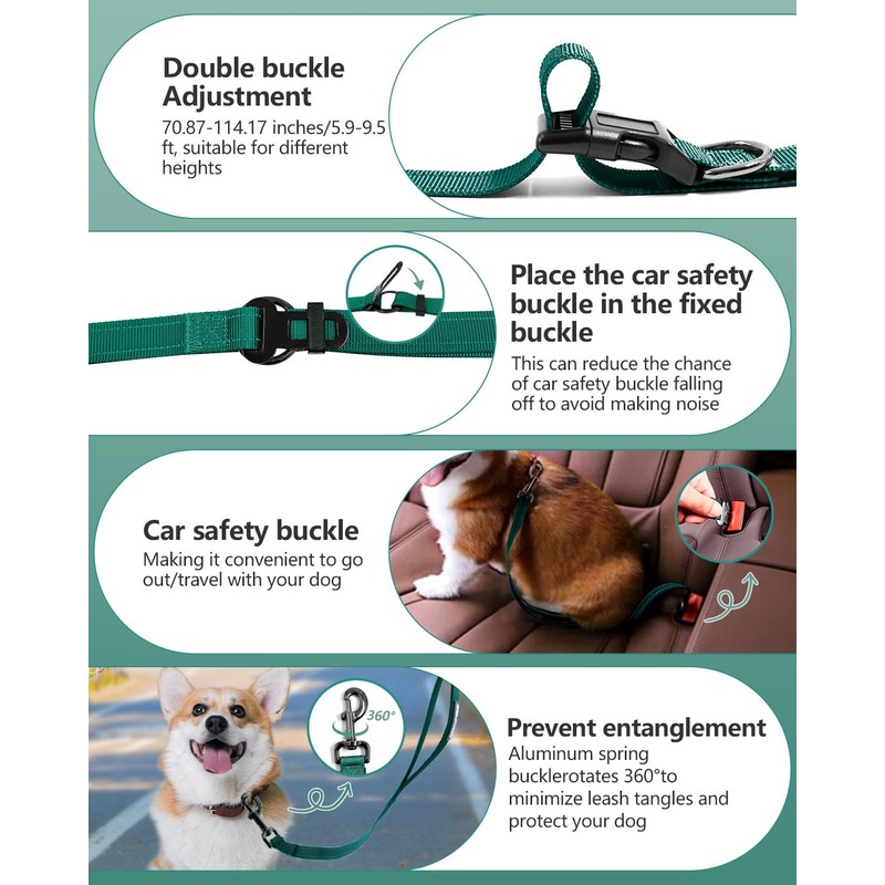 WANFIRE Hands Free Dog Leash, Multifunctional Crossbody Dog Leash, 5.9-9.5Ft
