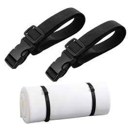 QiaoLiangYao 2 Pcs 59.06'' X 1.26'' Mattress Topper Straps Adjustable Memory Foam Packing Straps with Sturdy Locked Buckles,Black for Moving or Storage Secure Reusable