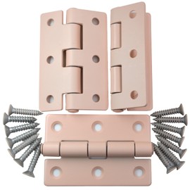 WKSTOOL Cream Pink Heavy Duty 304 Stainless Steel Door Hinges Colored Rust-Proof Nonremovable Pin Smooth Quiet Close for Exterio Interior Doors, Cabinets, Gates