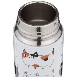 98156 Ceramic Indigo Cat 3 Brothers Stainless Steel Petite Bottle with Traffic Jam Size: Approx. φ1.7 inches (4.2 cm) H5.6 inches (14.3 cm)