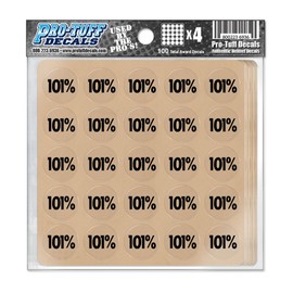 Pro-Tuff Decals 101% Award Decals 20 mil Professional Vinyl 1-1/8" Diameter (Royal on Clear)