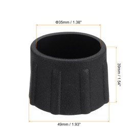 uxcell 4Pcs Chair Leg Tips Caps, 1-3/8" PVC Non-Slip Feet End Caps Cover, Round Chair Leg Floor Protectors for Furniture, Black