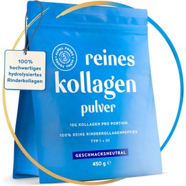 Pure Collagen Powder [450g] | Premium 100% Pure Collagen Hydrolysate | Peptides Type 1 & 3 | High Dose Collagen Powder | Tasteless | Made in Germany | Alpha Foods