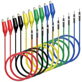 Goupchn Alligator Clips to Breadboard Male Jumper Wires Soft Flexible Silicone Test Leads for Electrical Testing