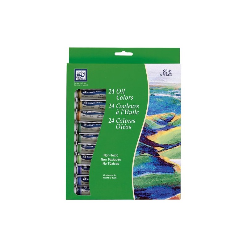 Loew-Cornell 12-Milliliter Oil Paint, 24/pkg, Assorted