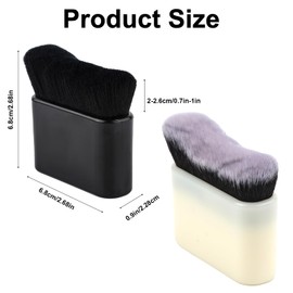 2 Piezas de Brocha para Autobronceador, Brochas de Maquillaje Corporal para Base en Polvo Aplicador de Brochas Autobronceadoras para Cara Corporal (Negro, Blanco)