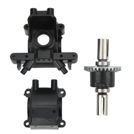 RC Car Plastic Upper Lower Gear Box Cover Stainless Steel Differential Set for Wltoys 1242812427 Remote Control Cars