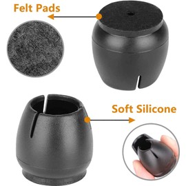 PIQIUQIU Rubber Chair Caps Pack of 32 Feet Pads Black Chair Leg Protectors Chair Leg Caps Foot Protectors for 12-16 mm Round Legs