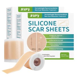 Cinta de silicona para eliminar cicatrices, reutilizable, lámina para cirugía, cesárea, abdomen, quemaduras, cicatrices faciales, queloides, acné (3 M x 2 Rollos)