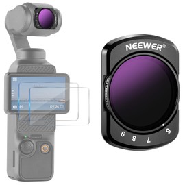 NEEWER Variable ND64-512 Filter Compatible with DJI Osmo Pocket 3, Magnetic 6-9 Limited Stops Adjustable ND Filter with HD Multi Coated Optical Glass/Aluminum Frame/2 LCD Screen Protectors