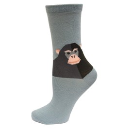HOTSOX Kids Monkey Socks 1 Pair, Blue Grey, Kids M/L