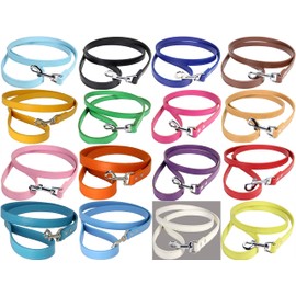 Vibrant Leather Dog Lead For Puppy, Dogs in 3 Sizes - For Small, Medium & Large Pet Bright Colour Leash (Purple, Large (120cm x 2cm))