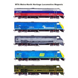 MTA Metro-North Heritage Locomotives 5 magnets by Andy Fletcher