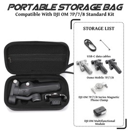 SENLINLIN Osmo Mobile 7P Case, 1:1 Custom Fit Portable Storage Bag for DJI Osmo Mobile 7/7P/8 Vlog Combo Gimbal Stabilizer and Accessories