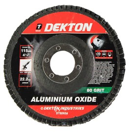 Dekton 115mm Aluminium Oxide Flap Disc 80 Grit-Achieve Smooth, Quality Finishes|Diameter 115mm|22.2mm Arbor|Max.13600 Rpm|Made With Aluminium Oxide| Ideal For Aggressive Material Removal Blending